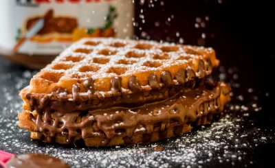 Hash Brown Waffles with Spiralized Green Peppers